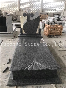 South Afican Black Simple Polish Granite Tombstone