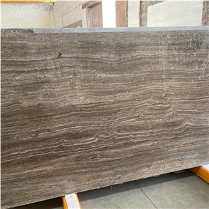 Silver Travertine Slabs on the Stock