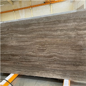 Silver Travertine Slabs on the Stock
