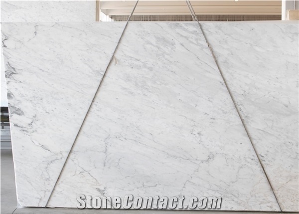 White Carrara C Premium Marble Slabs, Carrara White Marble