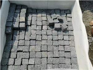 G654 Sesame Black Granite Cube Stone Pavers Exterior Sets