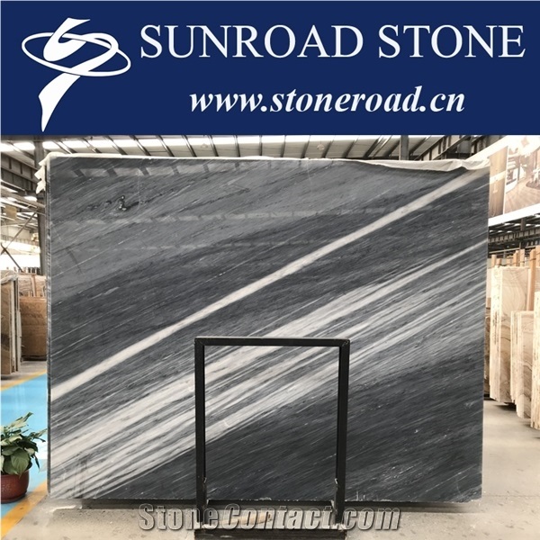 Bookmatched Grey Marble Slab Cartier Grey Marble