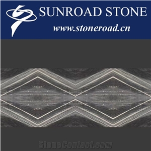 Bookmatched Grey Marble Slab Cartier Grey Marble