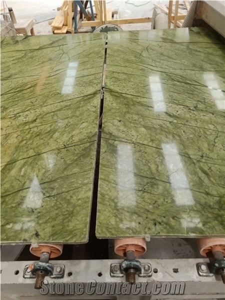 Polished Natural Green Stone Marble Slabs Tiles for Wallings