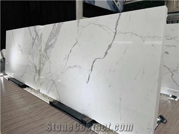 White Marble Calacatta Carrara Stone Marble Polished Slab