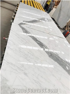 White Marble Stone Calacatta Carrara Wall Slab Flooring Tile
