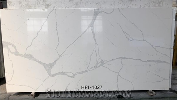 White Quartz Slabs In Stone Marble Look
