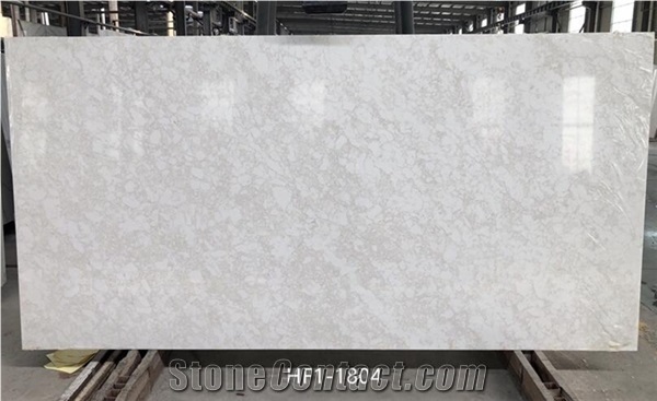 White Stone Quartz Slabs Calacatta Marble Stone Look