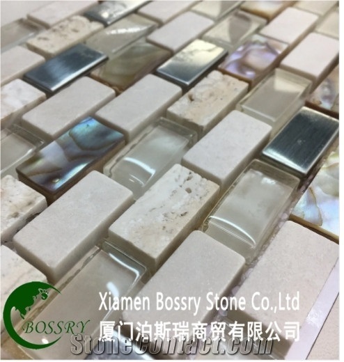Wholesale Glass with Marble Mosaic Tile