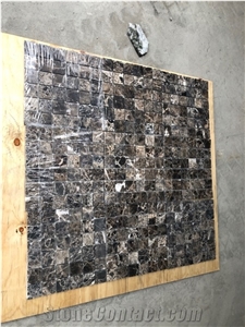 Emperador Dark Marble 2" Square Mosaic Tile