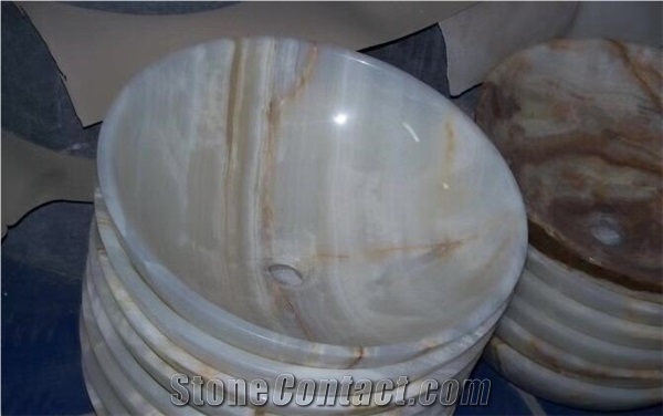 Back&White Marble Round Wash Basins Bowls Sinks