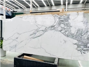 Carrara Calacatta White Marble Slab Kitchen Tile