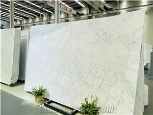 Italy Carrara Calacatta Polished White Marble Slab Tile