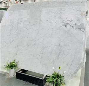 Italy White Marble Carrara Calacatta Walling Slab Floor Tile