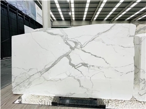 Premium Carrara Calacatta White Marble Slab Tile