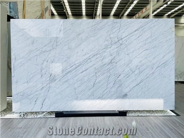 Premium Quality White Marble Stone Carrara Calacatta Slabs