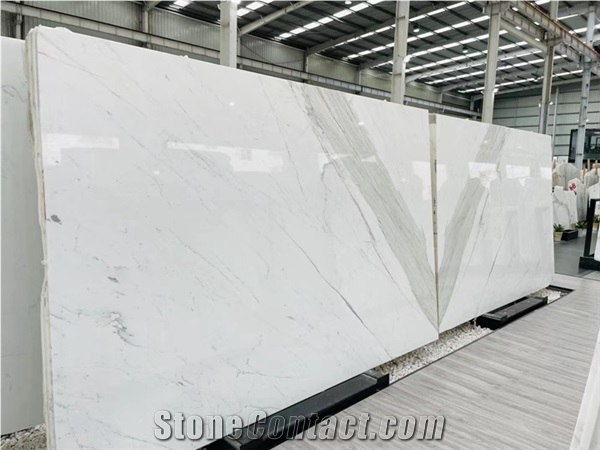 Premium White Marble Calacatta Stone Polished Slabs