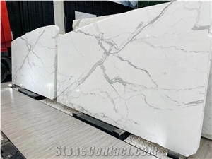 Quality White Marble Stone Carrara Calacatta Slab Tile