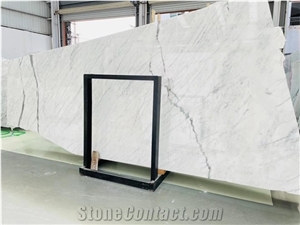 White Carrara Calacatta Stone Marble Slabs