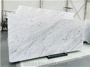 White Marble Carrara Calacatta Slab Kitchen Tile
