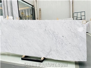 White Marble Carrara Calacatta Stone Polished Slab Tile