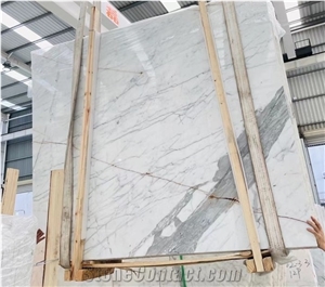 White Marble Carrara Calacatta Wall Slab
