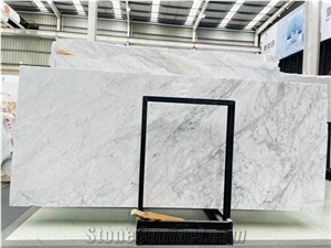 White Stone Carrara Calacatta Marble Slab
