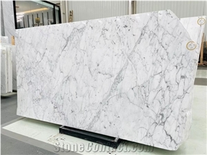 White Stone Carrara Marble Calacatta Wall Slab Floor Tile