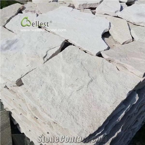 White Sandstone Random Loose Stone Wall Cladding Stone