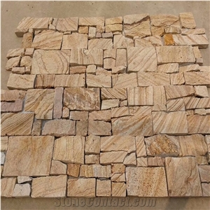 Beige Sandstone Cement Ledge Stone,Cladding Cover Pattern
