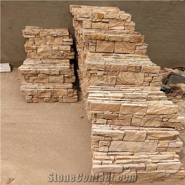Beige Sandstone Culture Stone, External Wall Ornament