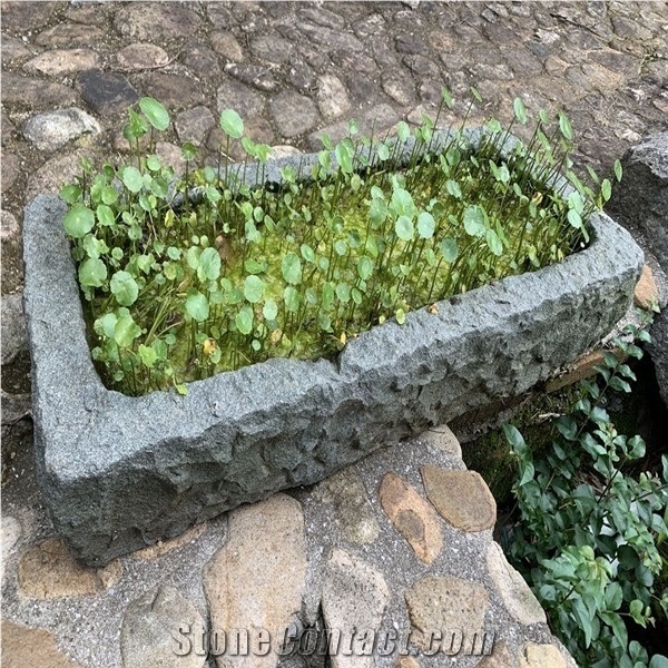 Granite Floewerpot Pond Decoration Backyard Use