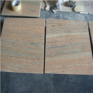 Ivory India Granite Tile Wall Cladding Installation