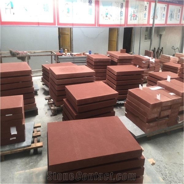 Red Sandstone Tiles Exterior Wall Covering Pattern