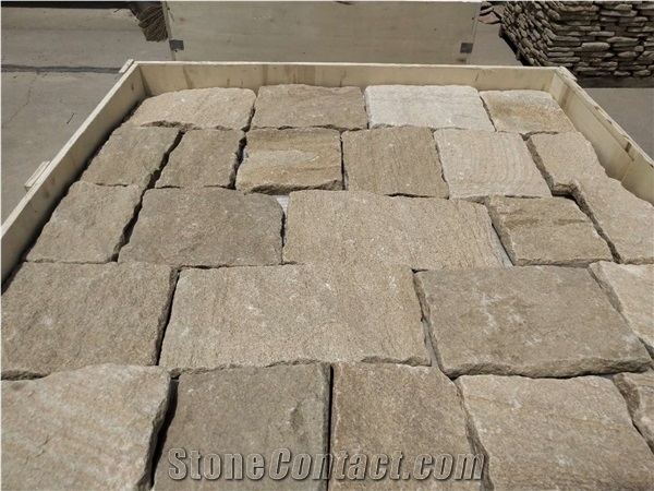 Yellow Sandstone Loose Wall Decoration,Stacked Stone Pattern