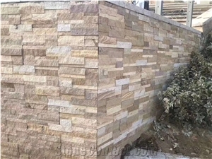Yellow Stone Wall Pannel for Garden Decoration, Ledge Stone