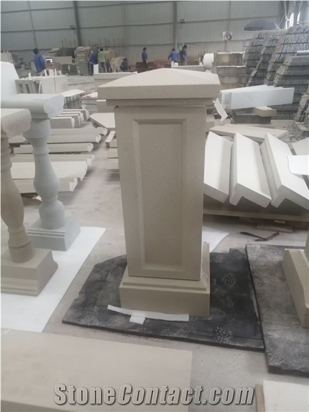 White Color Sandstone Pillars
