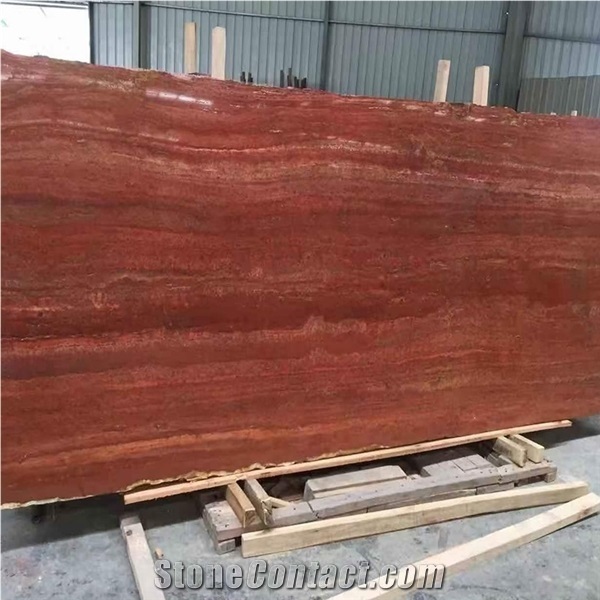 Building Construction Project Red Travertine