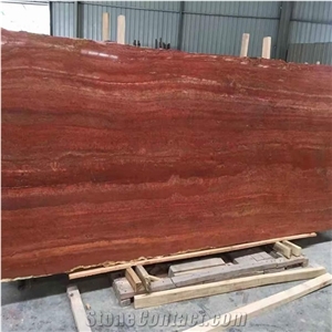 Building Construction Project Red Travertine