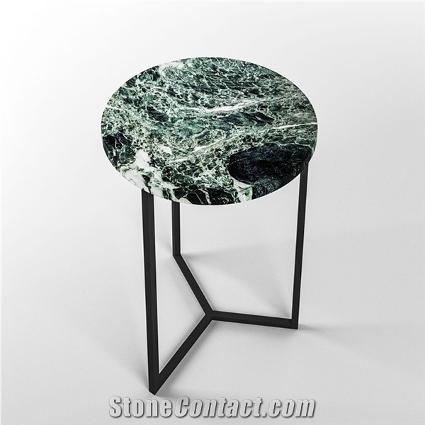 Marble Top with Metal Leg Living Room End Tables