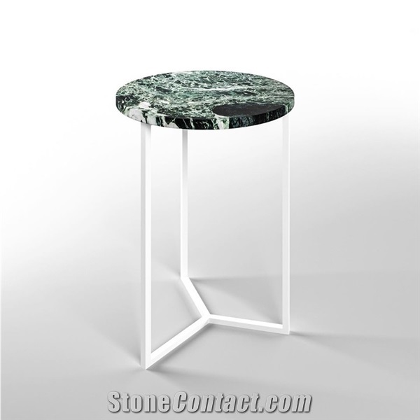 Marble Top with Metal Leg Living Room End Tables