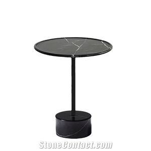Modern Contemporary Side Table with Marble Stone Base