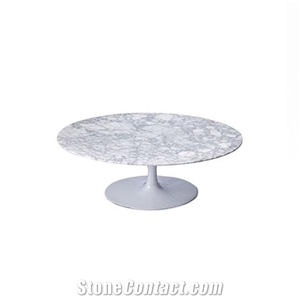 Modern Design Round White Carrara Marble Tulip Table