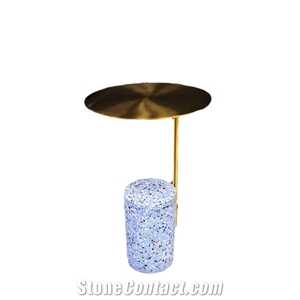 Nordic Simple Style Side Table with Terrazzo Base