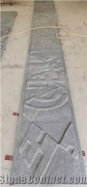 China Angola Black Waterjet Slab Street Relief Sculpture Carved