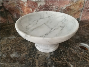 China Bianco Karala White Marble Wash Round Oval Basin Sink