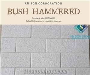 Bush Hammered White Marble