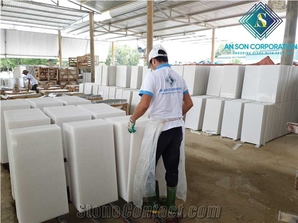Crystal White Marble Tiles - Pure White Marble