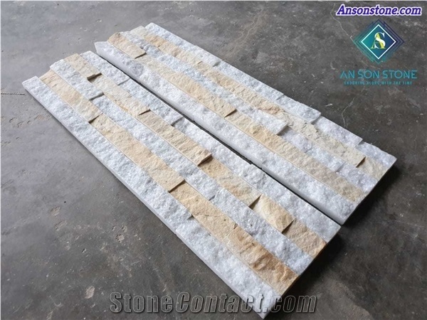 Multicolor Marble Wall Panel New Design Yellow White Marble