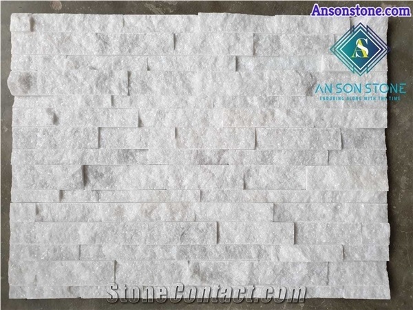 Natural Wall Panel Crystal White Marble Combination Design